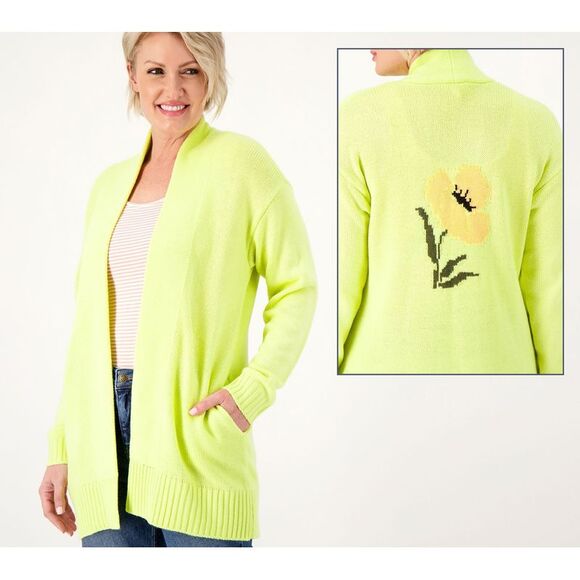 Candace Cameron Bure Sweaters - Candace Cameron Bure Women's Top Sweater Sz S Regular Novelty Yellow A570775